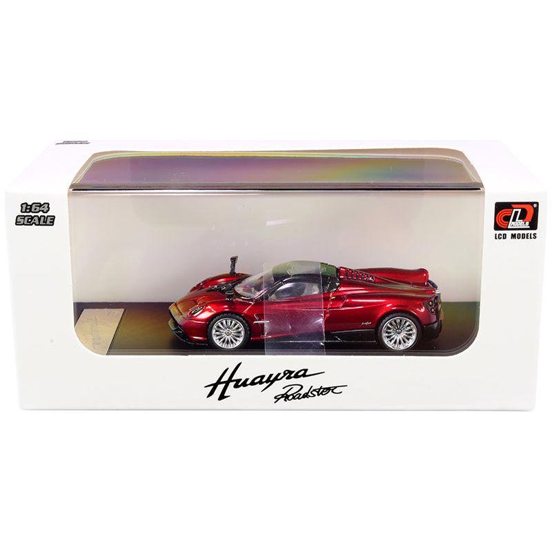 Pagani Huayra Roadster Red Metallic with Carbon Top and Carbon Accents 1/64 Diecast Model Car by LCD Models - LCD Models - ModelCars.com
