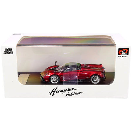 Pagani Huayra Roadster Red Metallic with Carbon Top and Carbon Accents 1/64 Diecast Model Car by LCD Models - LCD Models - ModelCars.com