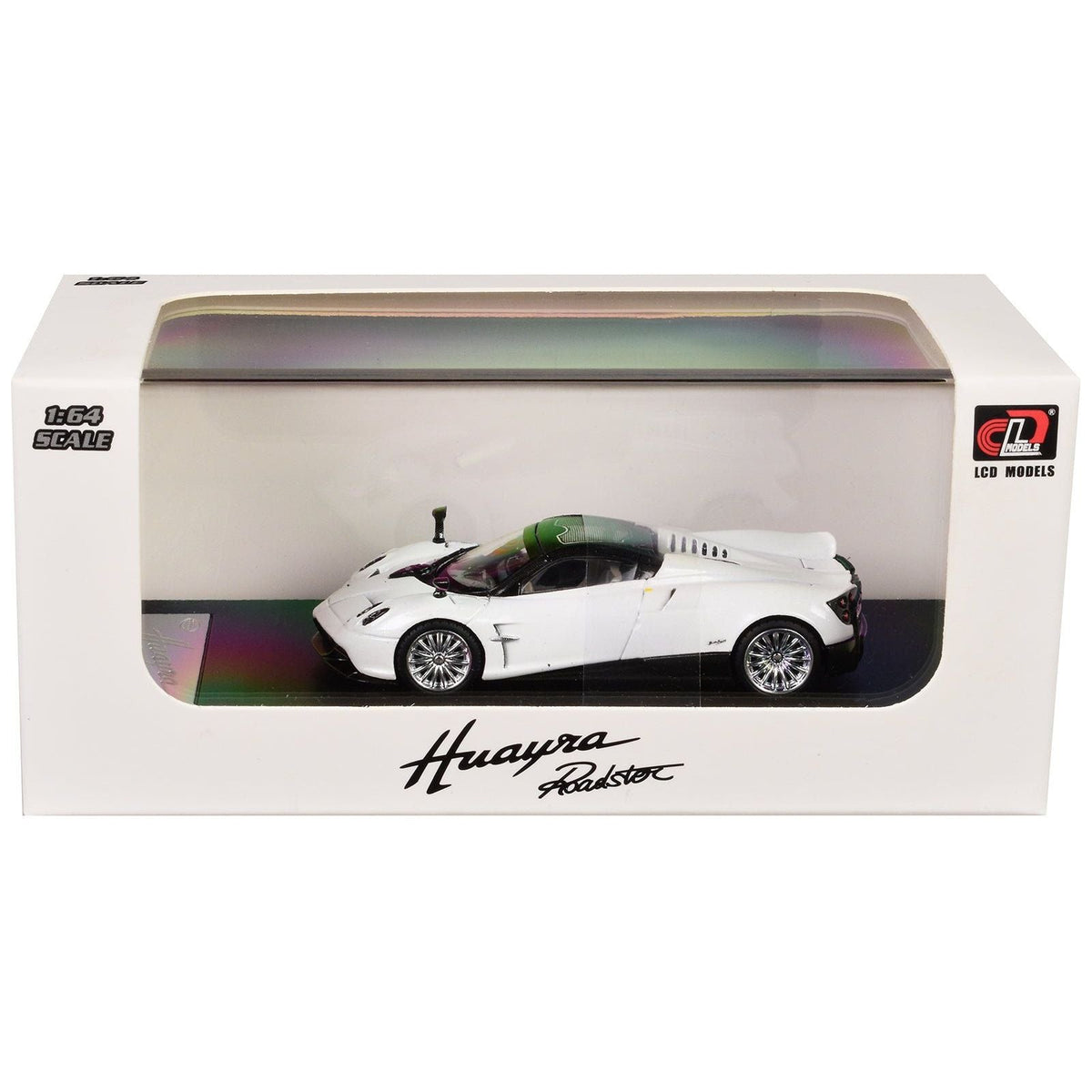Pagani Huayra Roadster White Metallic with Black Top 1/64 Diecast Model Car by LCD Models-LCD Models-ModelCars.com
