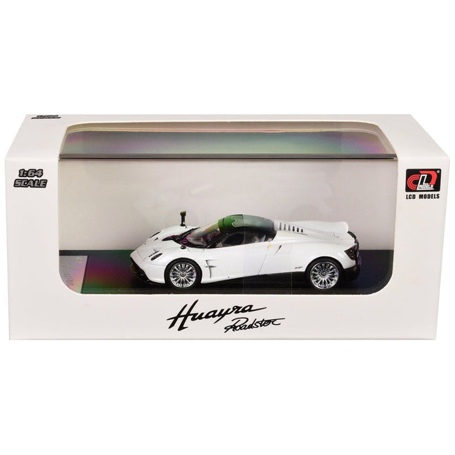 Pagani Huayra Roadster White Metallic with Black Top 1/64 Diecast Model Car by LCD Models-LCD Models-ModelCars.com
