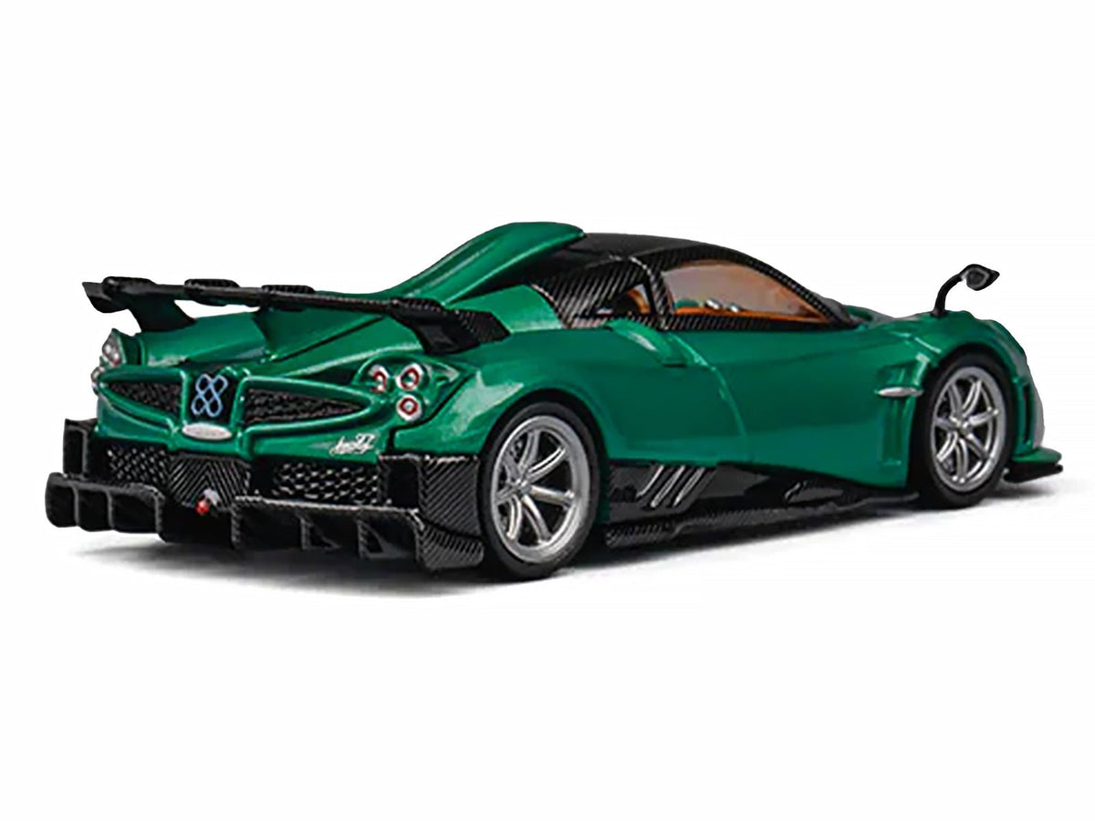 Pagani Imola Emerald Green Metallic with Carbon Top and Extra Wheels 1/64 Diecast Model Car by CM Model-CM Models-ModelCars.com