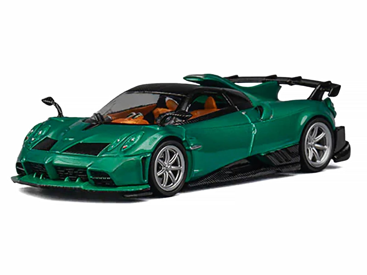 Pagani Imola Emerald Green Metallic with Carbon Top and Extra Wheels 1/64 Diecast Model Car by CM Model-CM Models-ModelCars.com