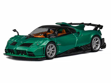 Pagani Imola Emerald Green Metallic with Carbon Top and Extra Wheels 1/64 Diecast Model Car by CM Model-CM Models-ModelCars.com
