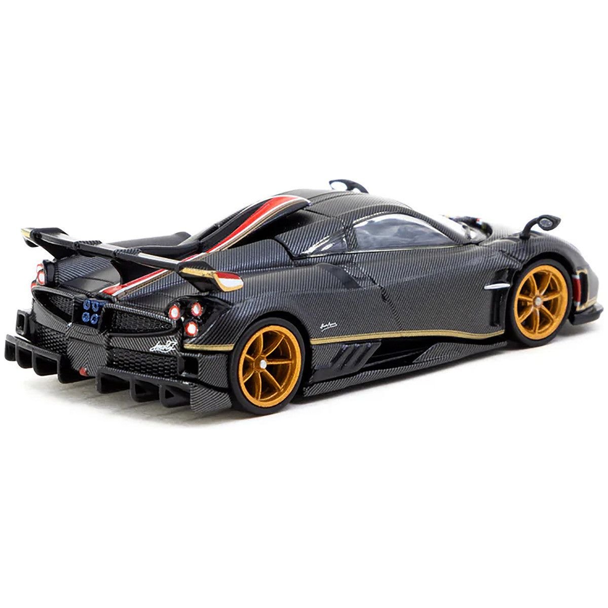 Pagani Imola Matt Black Carbon Fiber with Red Stripe "Global64" Series 1/64 Diecast Model by Tarmac Works - Tarmac Works - ModelCars.com