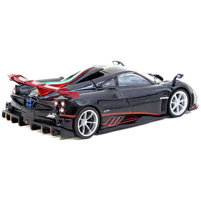 Pagani Imola Nero Oro Black Metallic with Italian Flag Stripes "Global64" Series 1/64 Diecast Model by Tarmac Works - Tarmac Works - ModelCars.com