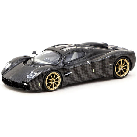 Pagani Utopia Black Carbon Fiber with Gold Wheels "Global64" Series 1/64 Diecast Model by Tarmac Works - Tarmac Works - ModelCars.com