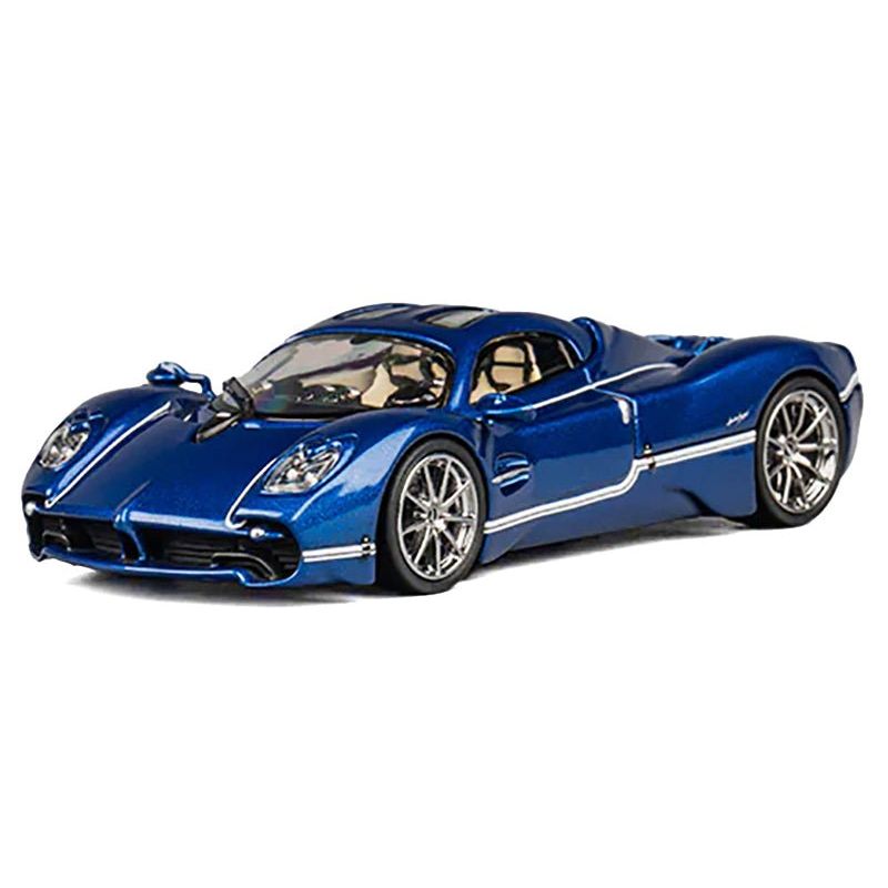 Pagani Utopia Blue Metallic with White Stripes 1/64 Diecast Model Car
