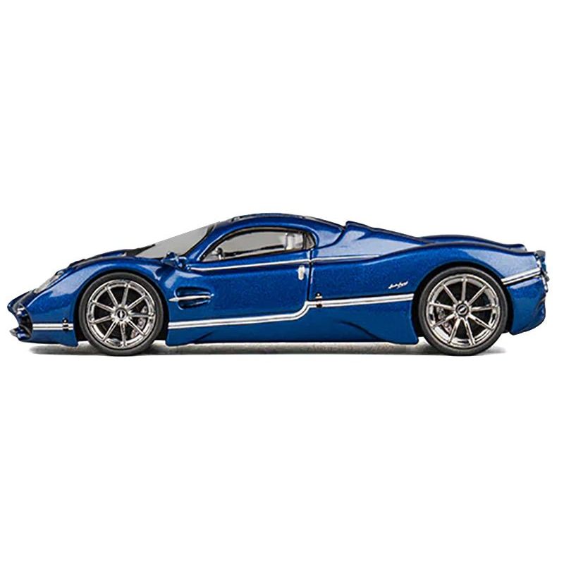 Pagani Utopia Blue Metallic with White Stripes 1/64 Diecast Model Car