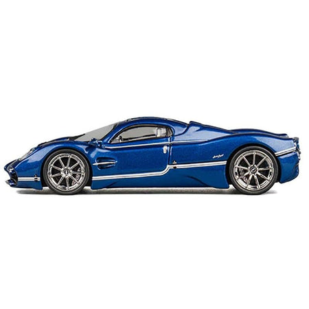 Pagani Utopia Blue Metallic with White Stripes 1/64 Diecast Model Car by CM Model-CM Models-ModelCars.com