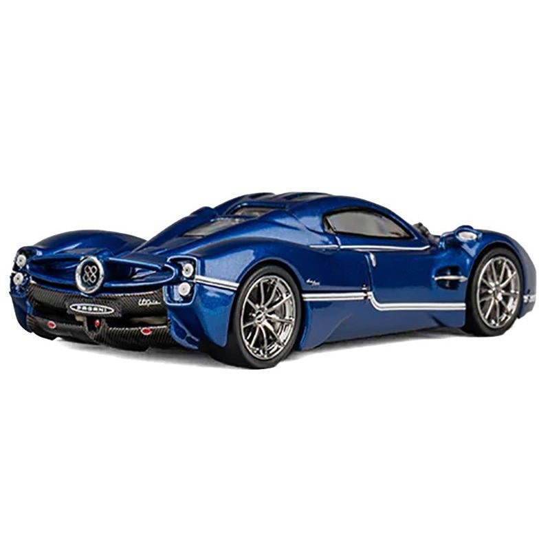 Pagani Utopia Blue Metallic with White Stripes 1/64 Diecast Model Car by CM Model-CM Models-ModelCars.com