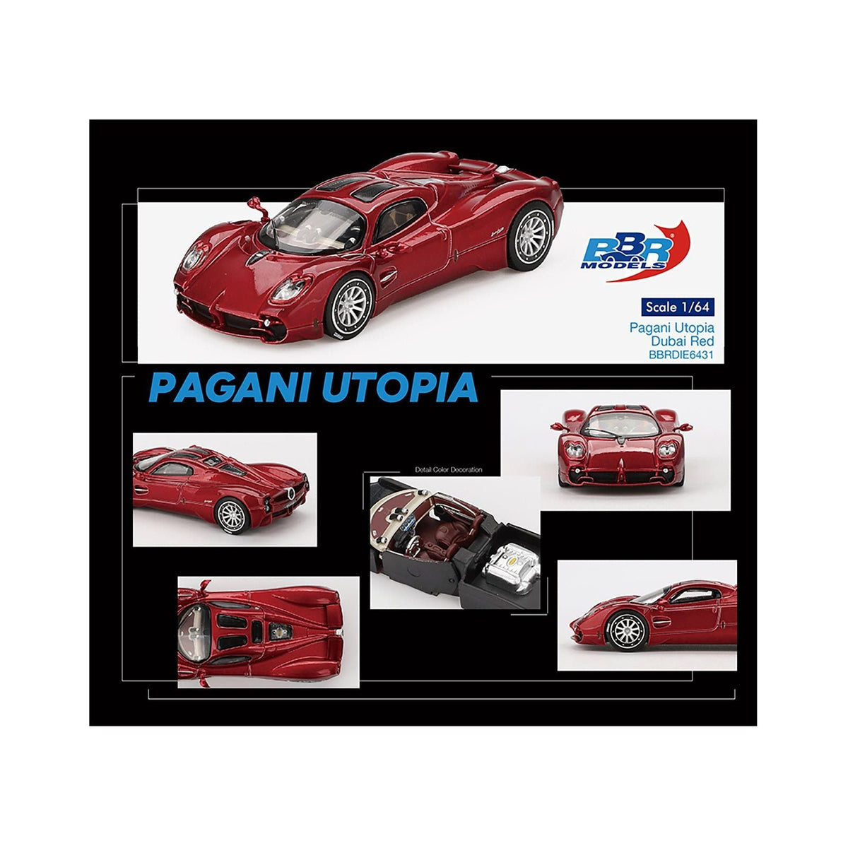 Pagani Utopia Dubai Red 1/64 Diecast Model Car by BBR-BBR-ModelCars.com
