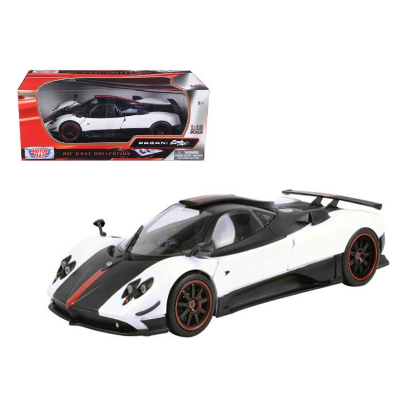 Pagani Zonda 5 Cinque White and Black 1/18 Diecast Model Car by Motormax - Motormax - ModelCars.com