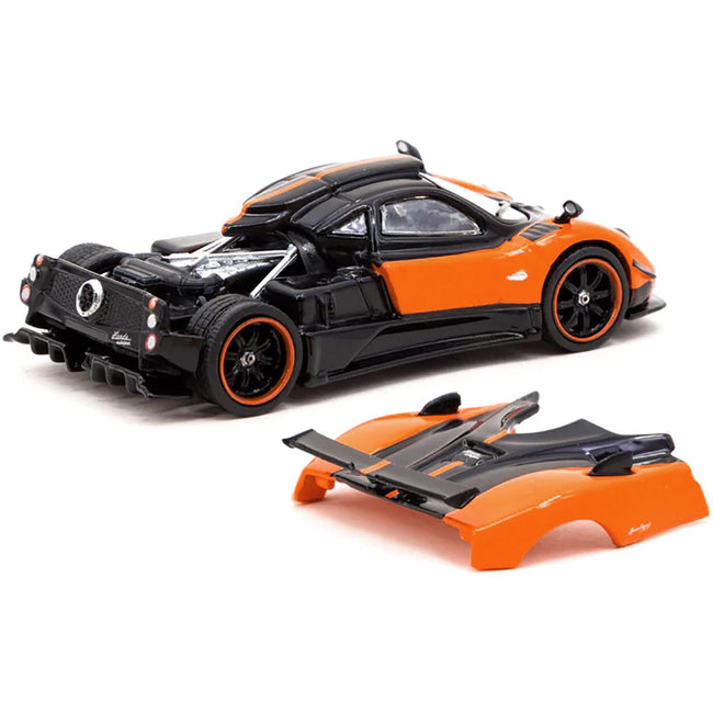Pagani Zonda Cinque Arancio Saint Tropez Orange Metallic and Black "Global64" Series 1/64 Diecast Model Car by Tarmac Works - Tarmac Works - ModelCars.com