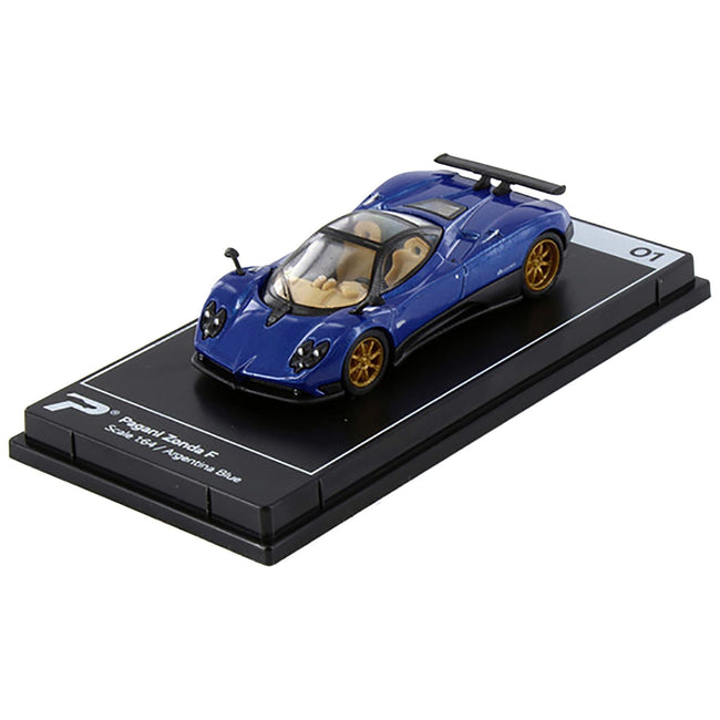 Pagani Zonda F Argentina Blue Metallic "Hypercar League Collection" 1/64 Diecast Model Car by PosterCars - PosterCars - ModelCars.com