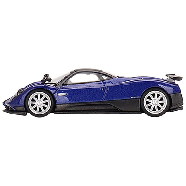 Pagani Zonda F Blu Argentina Blue Metallic with Black Top Limited Edition to 3000 pieces Worldwide 1/64 Diecast Model Car by Mini GT-Mini GT-ModelCars.com