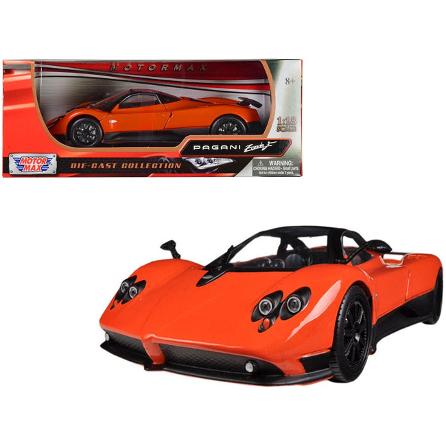 Pagani Zonda F Orange 1/18 Diecast Car Model by Motormax - Motormax - ModelCars.com
