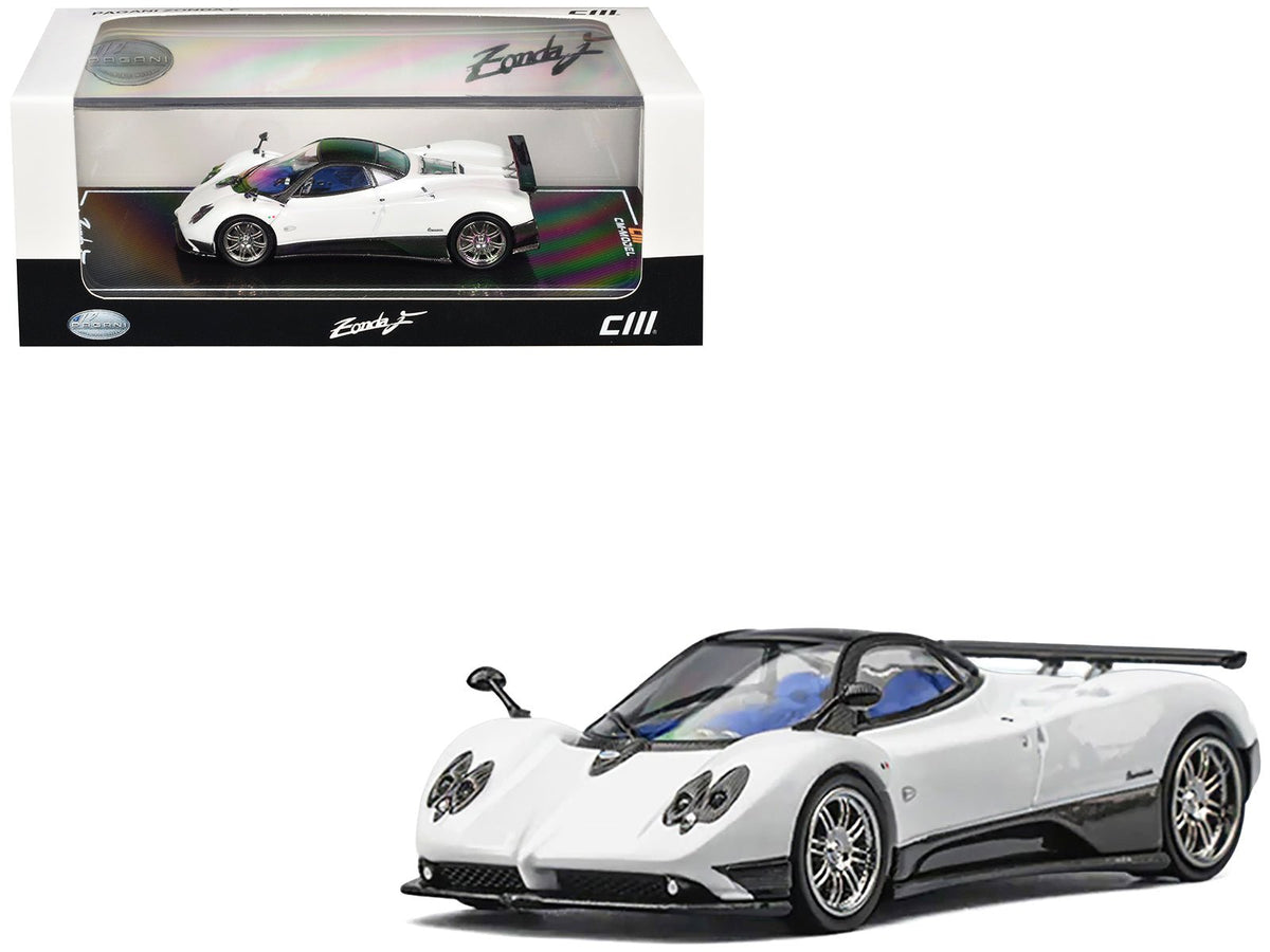 Pagani Zonda F Pearl White with Black Top 1/64 Diecast Model Car by CM Model-CM Models-ModelCars.com