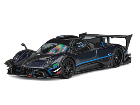 Pagani Zonda Revolucion Dark Blue Metallic and Carbon with Extra Wheels 1/64 Diecast Model Car by CM Model-CM Models-ModelCars.com