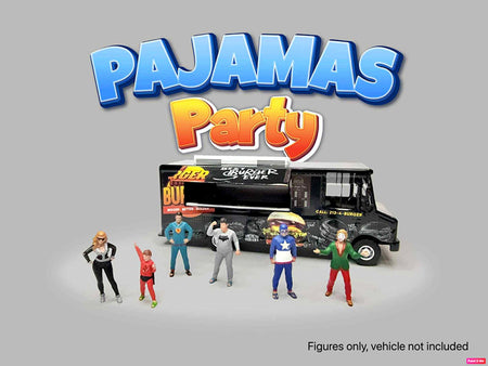 "Pajamas Party" 6 piece Diecast Figure Set (6 Figures) Limited Edition for 1/64 Scale Models by American Diorama-American Diorama-ModelCars.com