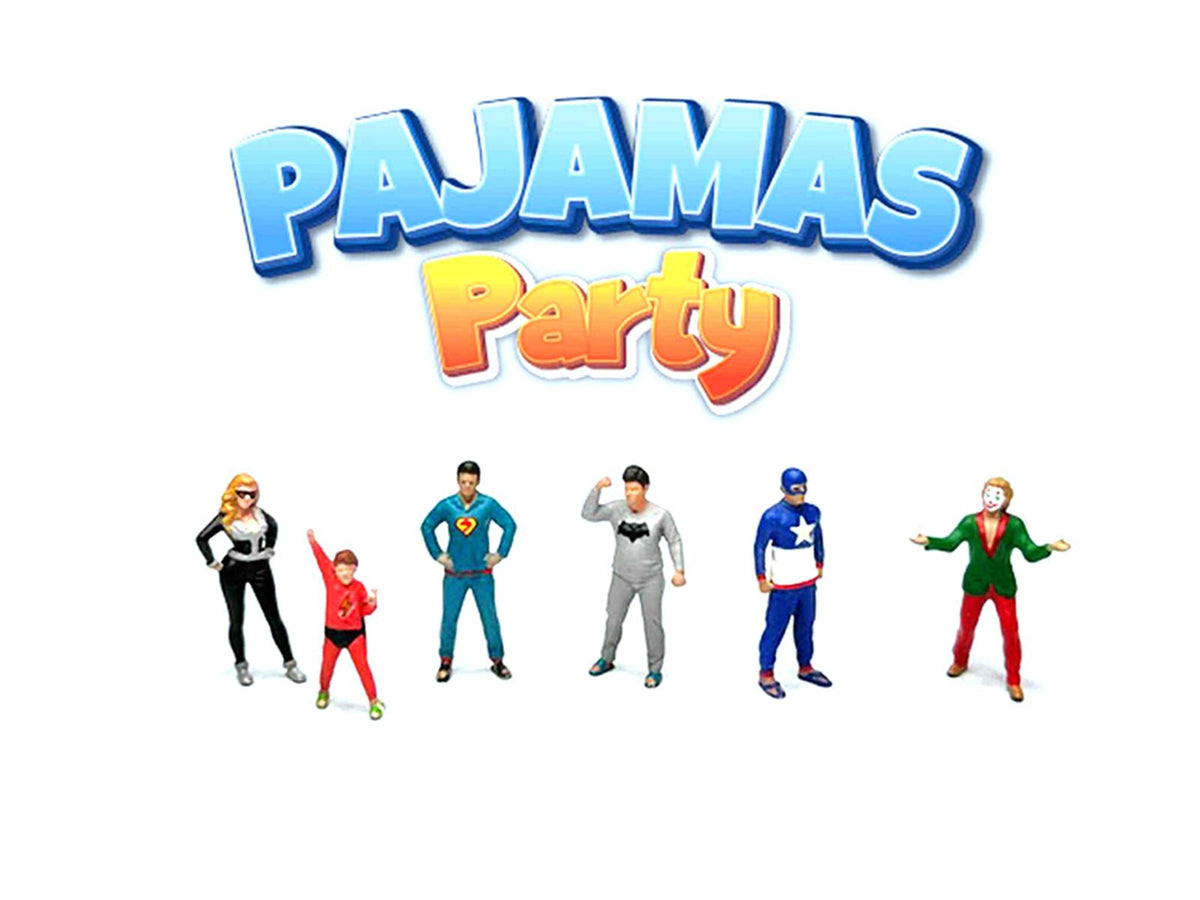 "Pajamas Party" 6 piece Diecast Figure Set (6 Figures) Limited Edition for 1/64 Scale Models by American Diorama-American Diorama-ModelCars.com