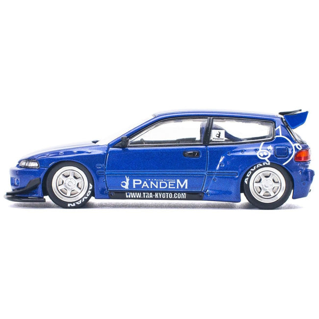 Pandem Civic EG6 RHD (Right Hand Drive) Blue Metallic 1/64 Diecast Model Car by Pop Race - Pop Race - ModelCars.com
