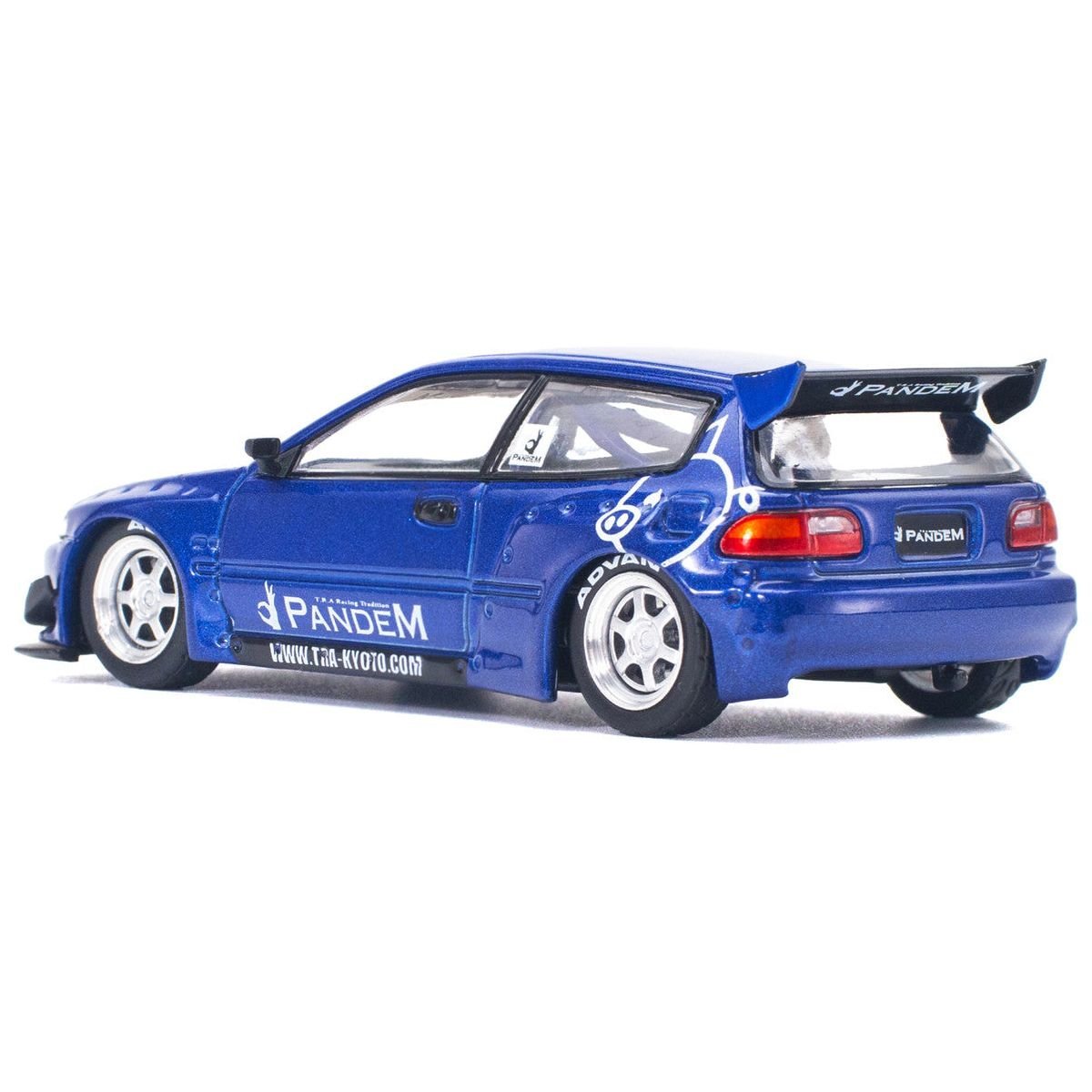 Pandem Civic EG6 RHD (Right Hand Drive) Blue Metallic 1/64 Diecast Model Car by Pop Race-Pop Race-ModelCars.com