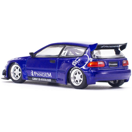Pandem Civic EG6 RHD (Right Hand Drive) Blue Metallic "Enigma Exclusive Edition" 1/64 Diecast Model Car by Pop Race-Pop Race-ModelCars.com