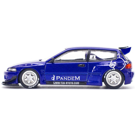 Pandem Civic EG6 RHD (Right Hand Drive) Blue Metallic "Enigma Exclusive Edition" 1/64 Diecast Model Car by Pop Race-Pop Race-ModelCars.com