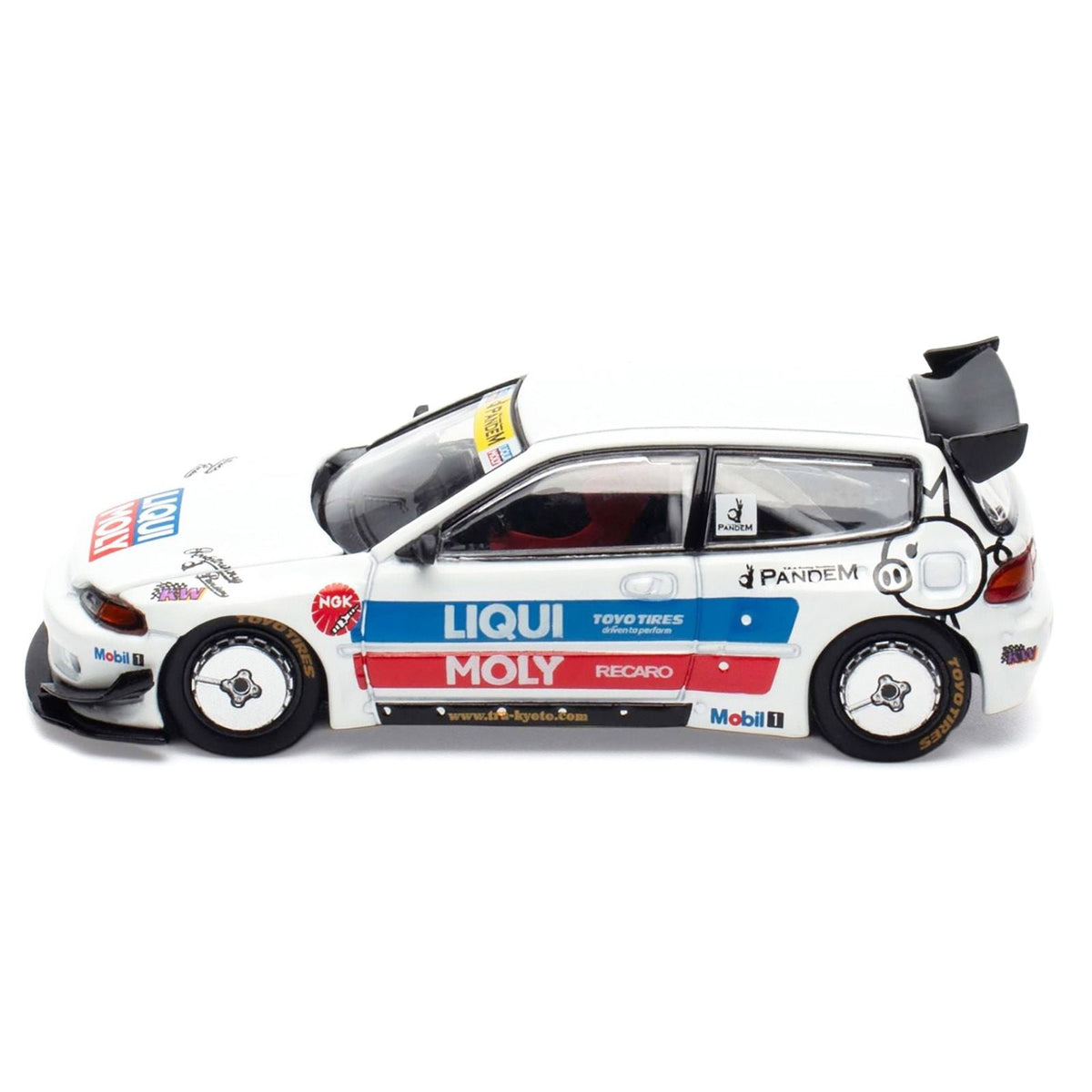 Pandem Civic EG6 RHD (Right Hand Drive) White with Stripes and Graphics "VDX - Tokyo Auto Salon Hong Kong 2025" Special Edition 1/64 Diecast Model Car by Pop Race-Pop Race-ModelCars.com