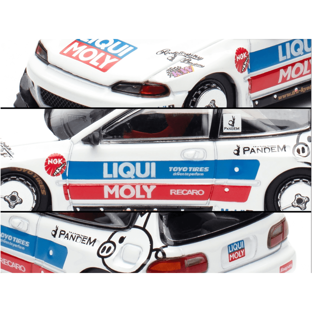 Pandem Civic EG6 RHD (Right Hand Drive) White with Stripes and Graphics "VDX - Tokyo Auto Salon Hong Kong 2025" Special Edition 1/64 Diecast Model Car by Pop Race-Pop Race-ModelCars.com