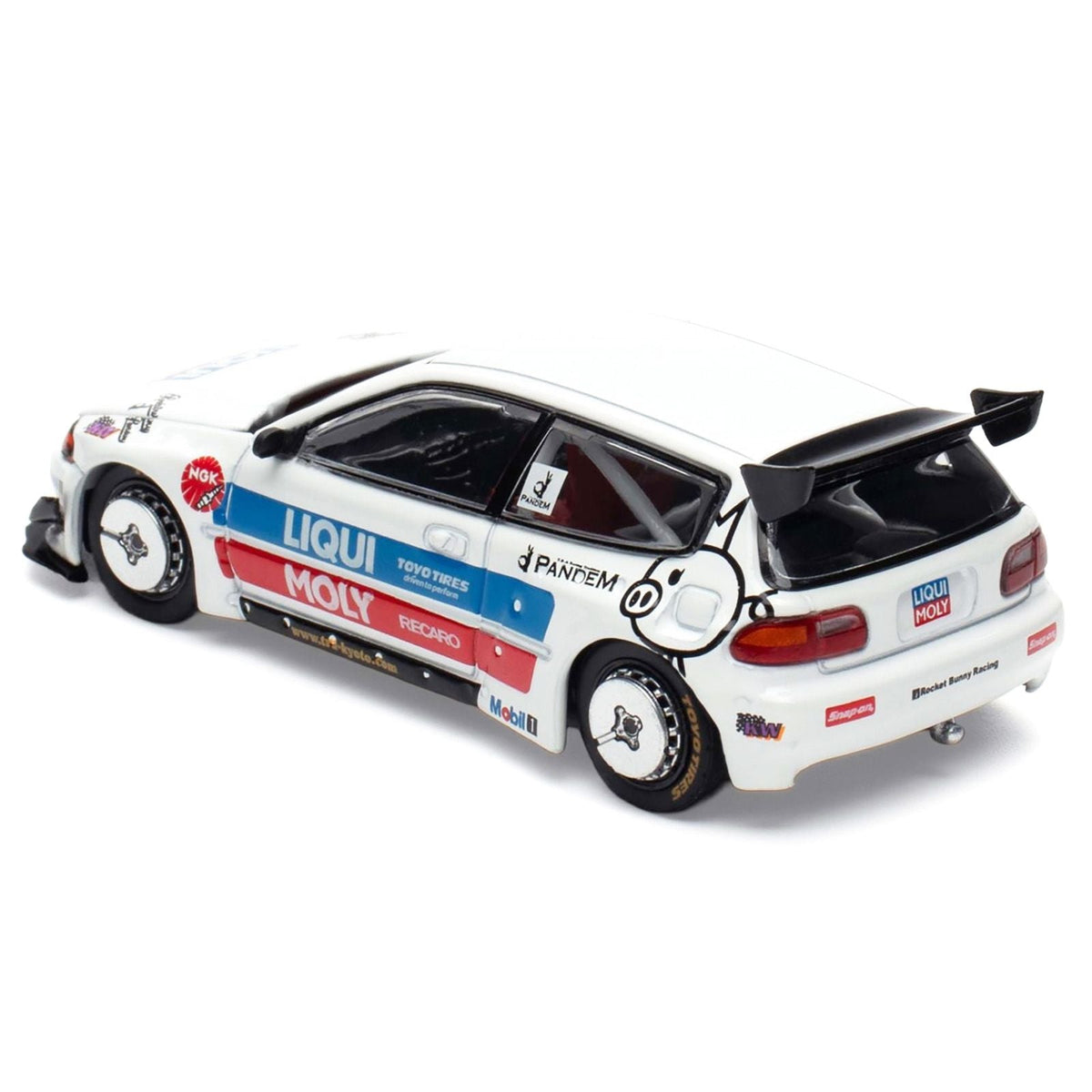 Pandem Civic EG6 RHD (Right Hand Drive) White with Stripes and Graphics "VDX - Tokyo Auto Salon Hong Kong 2025" Special Edition 1/64 Diecast Model Car by Pop Race-Pop Race-ModelCars.com