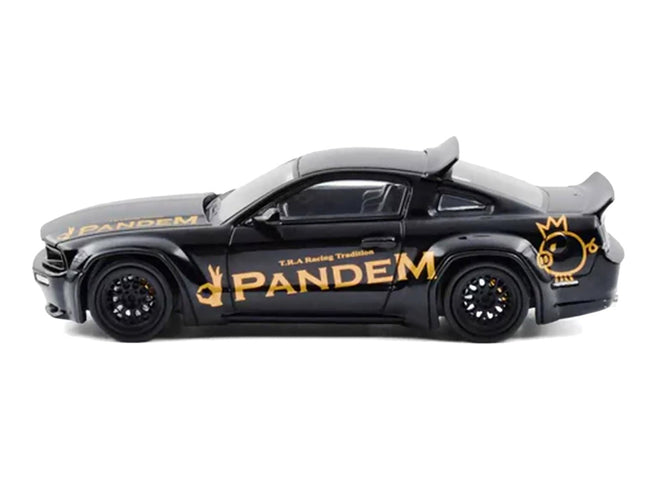 Pandem Mustang Black with Gold Graphics 1/64 Diecast Model Car by Model Model-Model Model-ModelCars.com