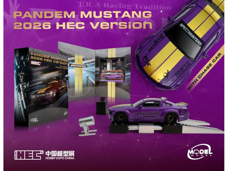 Pandem Mustang "SpeedHunters" Purple Metallic with Yellow Stripes "Hobby Expo China 2026 Event Edition" 1/64 Diecast Model Car by Model Model-Model Model-ModelCars.com