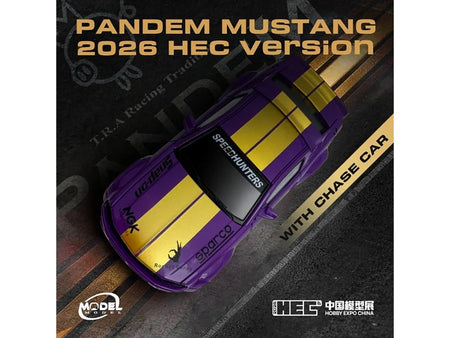 Pandem Mustang "SpeedHunters" Purple Metallic with Yellow Stripes "Hobby Expo China 2026 Event Edition" 1/64 Diecast Model Car by Model Model-Model Model-ModelCars.com
