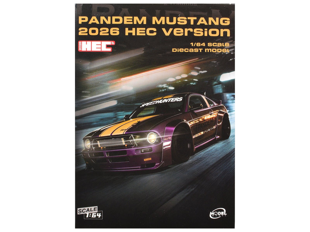 Pandem Mustang "SpeedHunters" Purple Metallic with Yellow Stripes "Hobby Expo China 2026 Event Edition" 1/64 Diecast Model Car by Model Model-Model Model-ModelCars.com