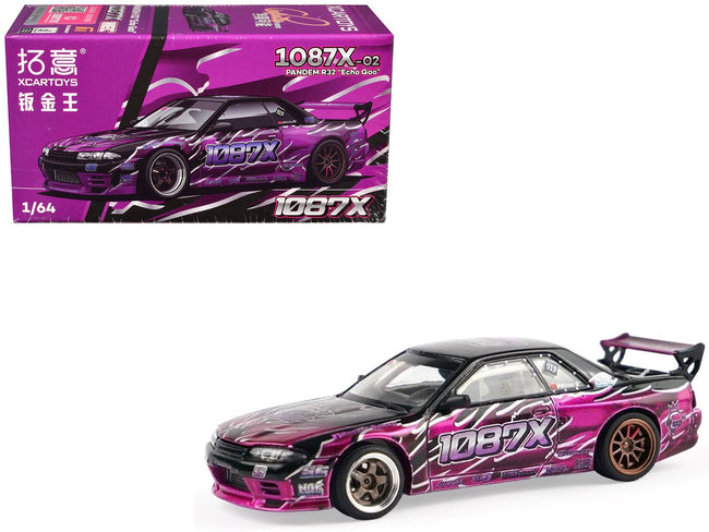 Pandem R32 "Echo Gao - 1087X" Black and Purple 1/64 Diecast Model Car by XCarToys-Xcartoys-ModelCars.com