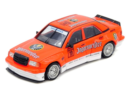 Pandem Rocket Bunny 190E 19 "Jagermeister" Orange and White 1/64 Diecast Model Car by Inno Models-Inno Models-ModelCars.com