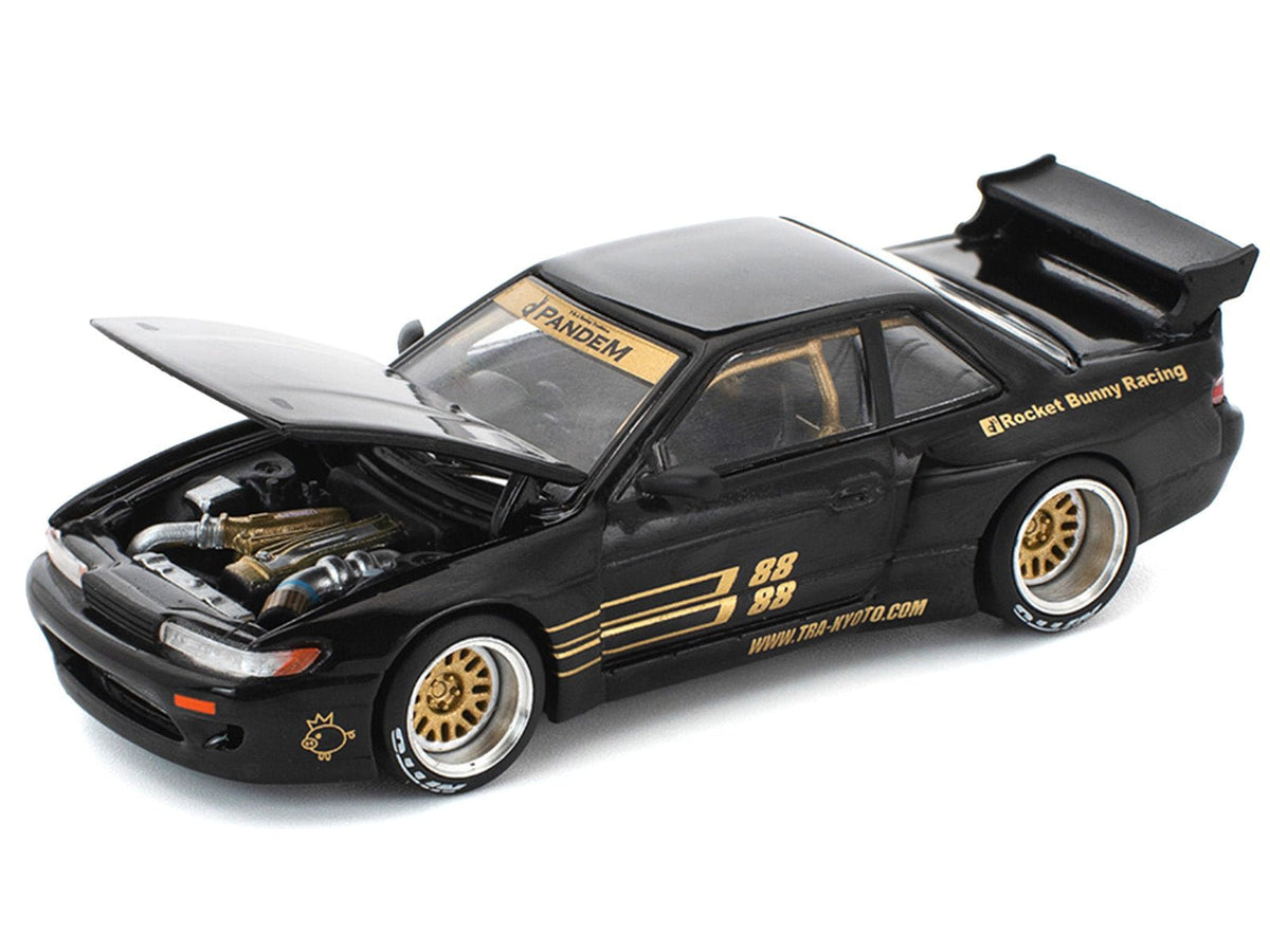 Pandem S13 RHD (Right Hand Drive) Black with Gold Accents 1/64 Diecast Model Car by Pop Race-Pop Race-ModelCars.com