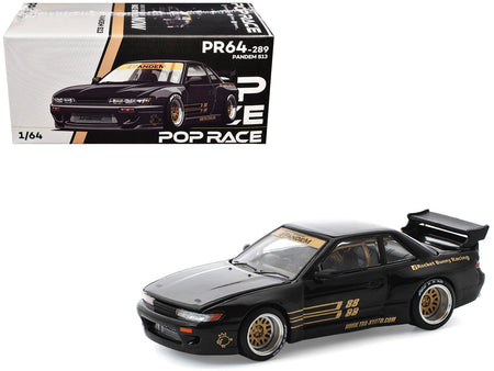 Pandem S13 RHD (Right Hand Drive) Black with Gold Accents 1/64 Diecast Model Car by Pop Race-Pop Race-ModelCars.com