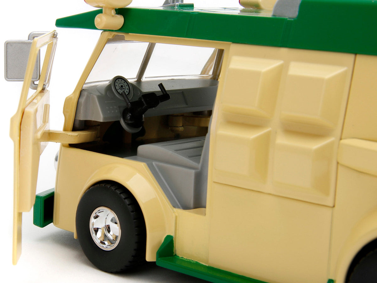 Party Wagon Green and Beige and Donatello Diecast Figure "Teenage Mutant Ninja Turtles" "Hollywood Rides" Series Diecast Model by Jada-Jada-ModelCars.com