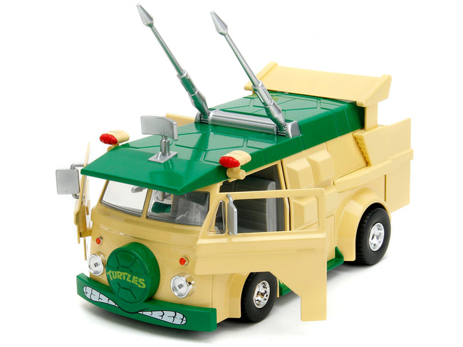 Party Wagon Green and Beige and Donatello Diecast Figure "Teenage Mutant Ninja Turtles" "Hollywood Rides" Series Diecast Model by Jada-Jada-ModelCars.com