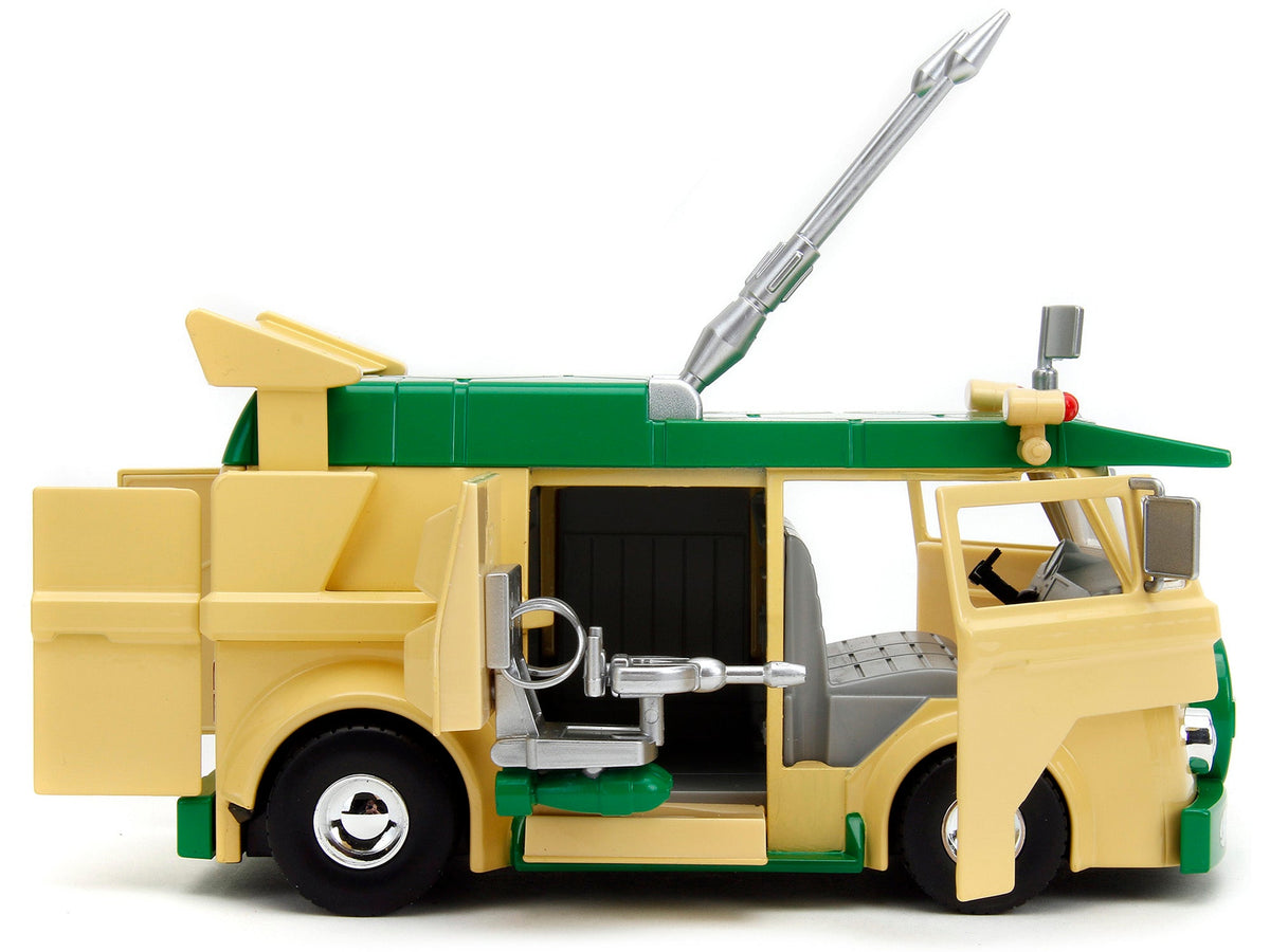 Party Wagon Green and Beige and Donatello Diecast Figure "Teenage Mutant Ninja Turtles" "Hollywood Rides" Series Diecast Model by Jada-Jada-ModelCars.com