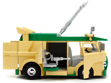 Party Wagon Green and Beige and Donatello Diecast Figure "Teenage Mutant Ninja Turtles" "Hollywood Rides" Series Diecast Model by Jada-Jada-ModelCars.com