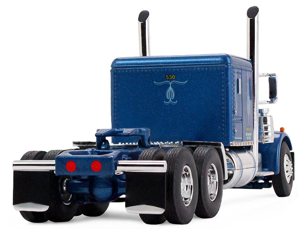 Peterbilt 351 with 63" Flat Top Sleeper and 40' Vintage Trailer with Reefer "Western Distributing" Blue Metallic and White 1/64 Diecast Model by DCP/First Gear-First Gear-ModelCars.com