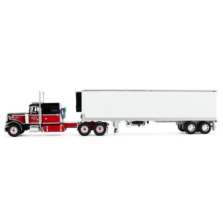 Peterbilt 359 with 60" Vintage Sleeper and 40' Vintage Refrigerated Trailer "Pirkle Refrigerated Freight Lines" Red and Black "Legacy Series" 1 1/64 Diecast Model by DCP/First Gear - First Gear - ModelCars.com