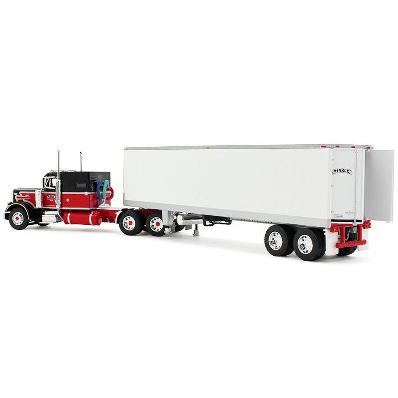 Peterbilt 359 with 60" Vintage Sleeper and 40' Vintage Refrigerated Trailer "Pirkle Refrigerated Freight Lines" Red and Black "Legacy Series" 1 1/64 Diecast Model by DCP/First Gear - First Gear - ModelCars.com