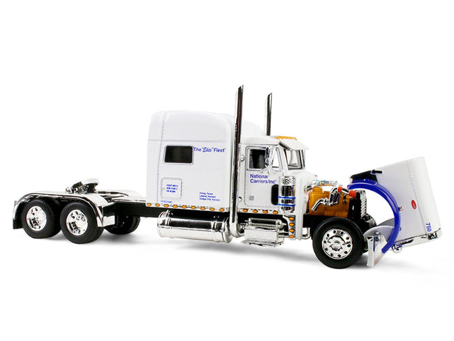 Peterbilt 379 with 70" Mid-Roof Sleeper and Wilson Silverstar Livestock Trailer "National Carriers" White "Legacy Series 5" 1/64 Diecast Model by DCP/First Gear-First Gear-ModelCars.com