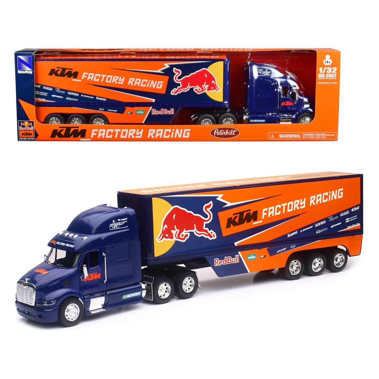 Peterbilt 387 Truck Dark Blue "Red Bull - KTM Factory Racing" 1/32 Diecast Model by New Ray - New Ray - ModelCars.com