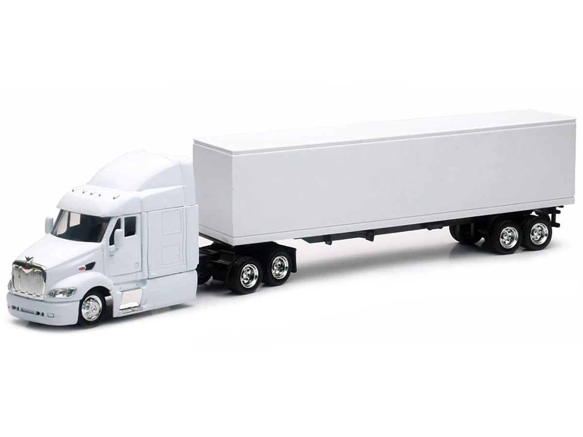 Peterbilt 387 Truck with Dry Goods Trailer White "Long Haul Trucker" Series 1/43 Diecast Model by New Ray-New Ray-ModelCars.com