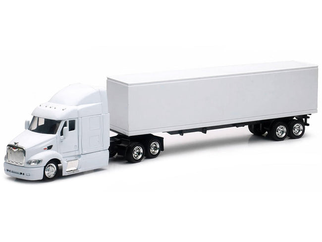 Peterbilt 387 Truck with Dry Goods Trailer White "Long Haul Trucker" Series 1/43 Diecast Model by New Ray-New Ray-ModelCars.com